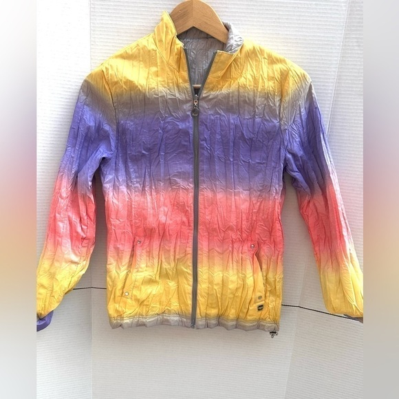 FILA Golf Italy rare reversible jacket rainbow silver zipper - Picture 12 of 14